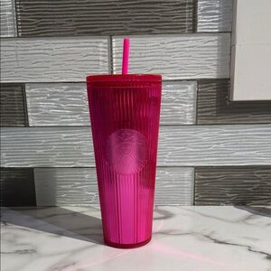 Starbucks Vibrant Pink Tumbler with Straw